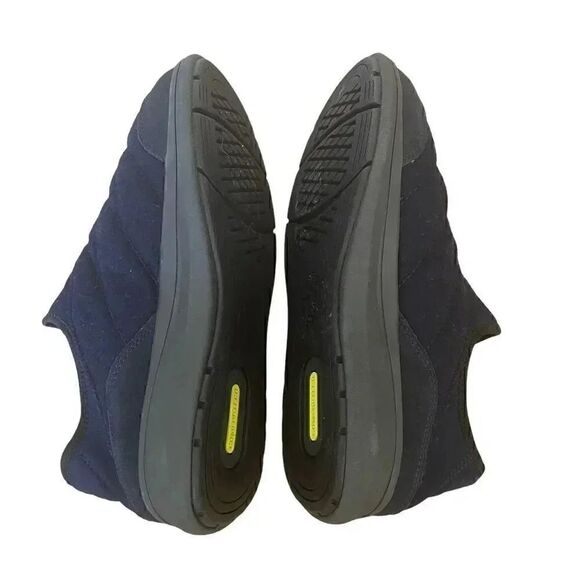 FLORSHEIM SPORTIE  Leather Textile Wool Moc Toe Slip On SHOE MENS NAVY BLUE 10 - Picture 5 of 10